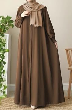 Simple Abaya /Flared Abaya|3-Piece Modest Wear Set (Abaya + Hijab + Inner Cap)