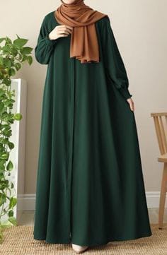 Simple Abaya /Flared Abaya|3-Piece Modest Wear Set (Abaya + Hijab + Inner Cap)
